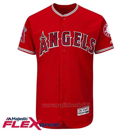 Maglia Baseball Uomo Los Angeles Angels Blank Rosso Flex Base Autentico Collezione